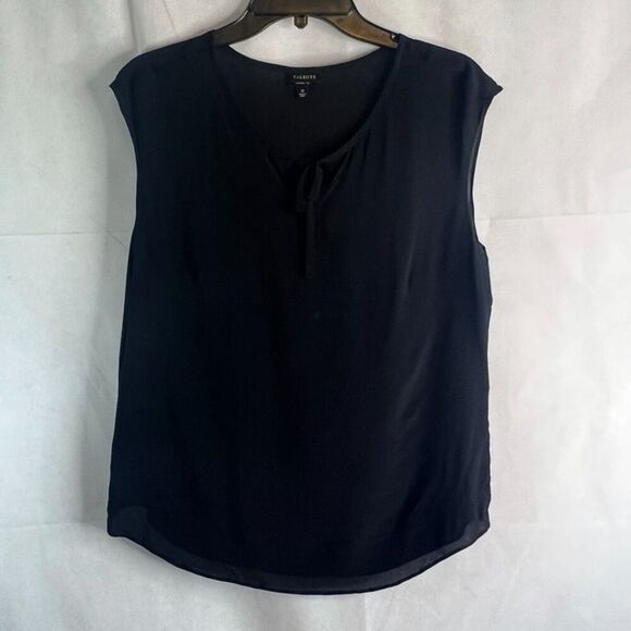 Talbot's Black Sleeveless 100% Washable Silk Blouse Women's Size 12 - Picture 6 of 6